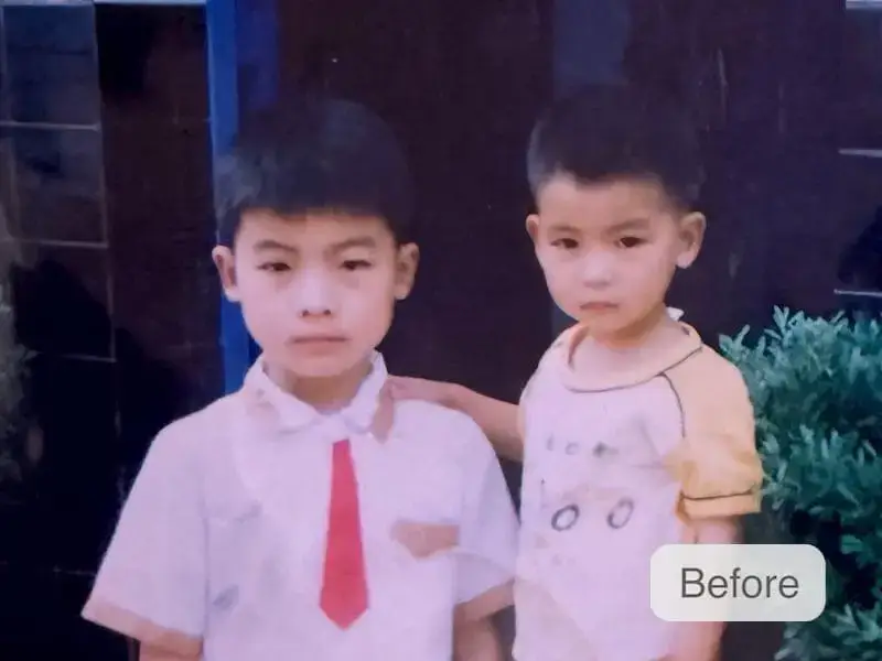 AI old photo restoration and image enhancement - Super Resolution before
