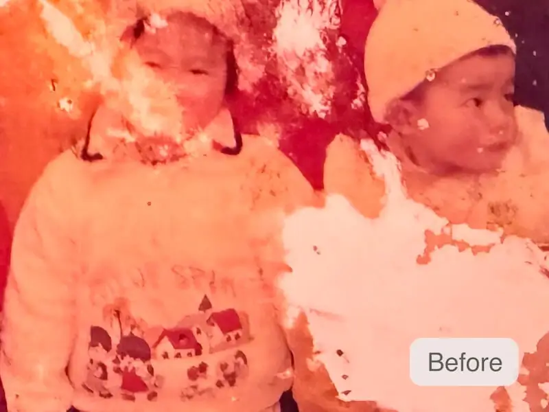 AI old photo restoration and image enhancement - Ultra Restoration before