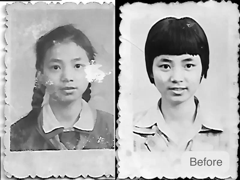 AI old photo restoration and image enhancement - Old Photo Restoration before